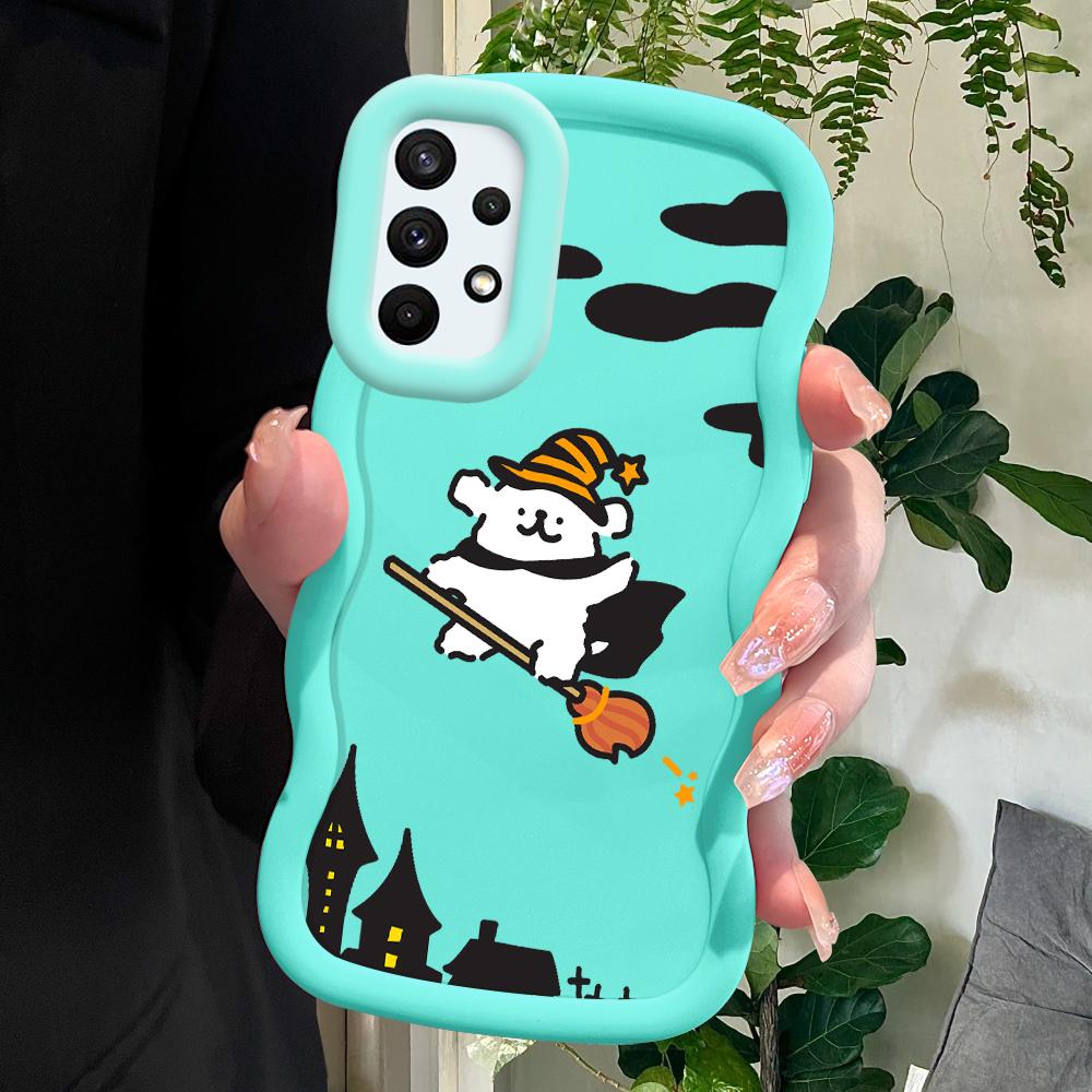 

Окрашенный узор Big Wave Edge Мягкий силиконовый материал Macaron чехол для телефона противоударный защитный резиновый чехол для Samsung Xiaomi Poco Redmi Samsung A36 5G синий