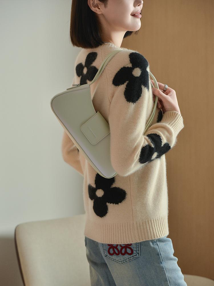 Women's Cashmere Sweater Qinghe Cashmere 30% Cashmere 70% Wool Autumn and Winter Cashmere Pullover Soft and Warm