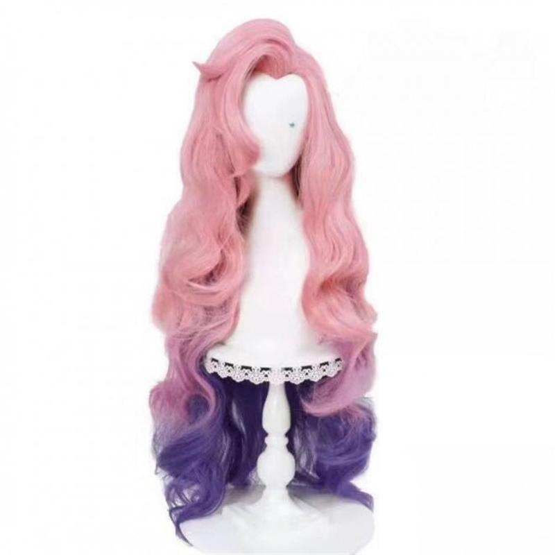

Парик для косплея Серафины LoL KDA Cosplay LoLose Wavy Green mixed Purple Pink Mixed Heat Resistant Synthetic Hair Game Parics + Paric Cap One Size