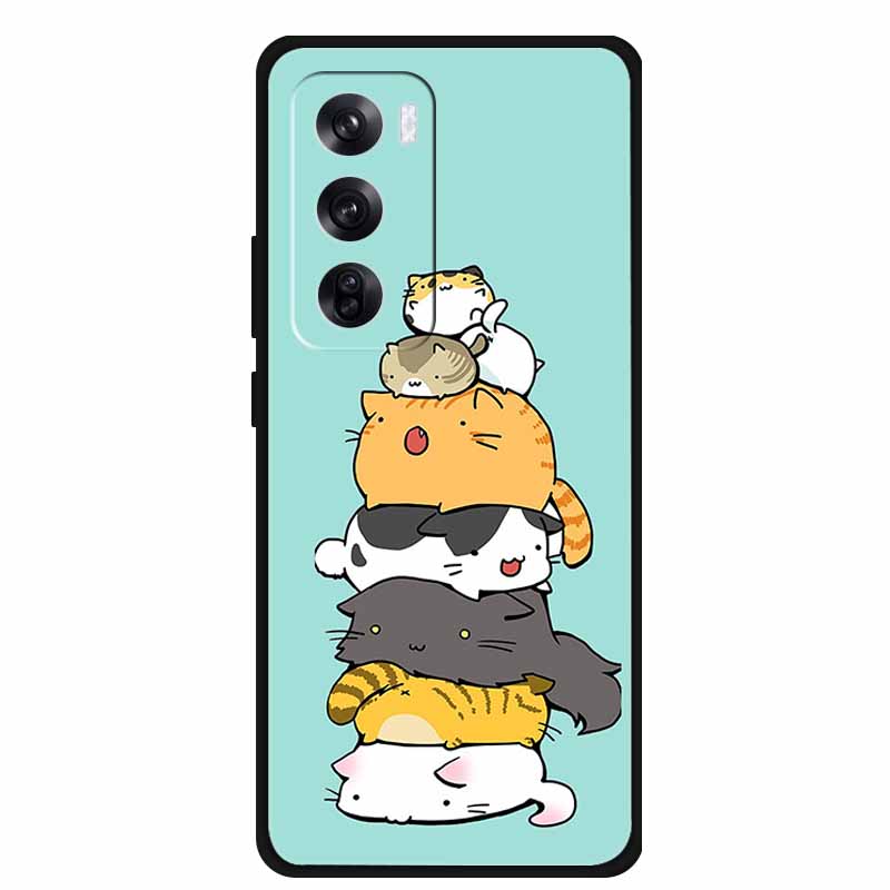 Funda For OPPO Reno 12 / Reno12 Pro Global Case Fashion Printed Soft Silicone Back Cover For Reno12 Pro Cat Phone Case Reno12 5G