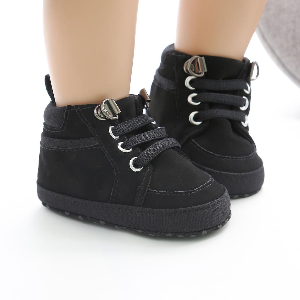 Newborn Baby Shoes Infant Toddler Boy Comfort Soft-Sole PU Flat High-top Anti-slip Baby Accessories Sneaker Moccasins