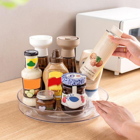 Organizér Lazy Susan Stojan na kořenky Otočný o 360 stupňů Velkokapacitní Průhledný Stolní Otočný talíř Držák na kořenky