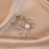 Spider Brooch with Pearl Accent Metal Alloy Insect Shaped Pin Jewelry Accessory for Clothing Bags and Hats