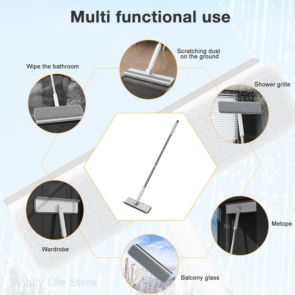 3-in-1-Teleskop-Fensterglasreiniger, Wischer, langer Griff, doppelseitige Bürste, Fenstermopp, Abzieher, Wischer, Haushaltsreinigungswerkzeug