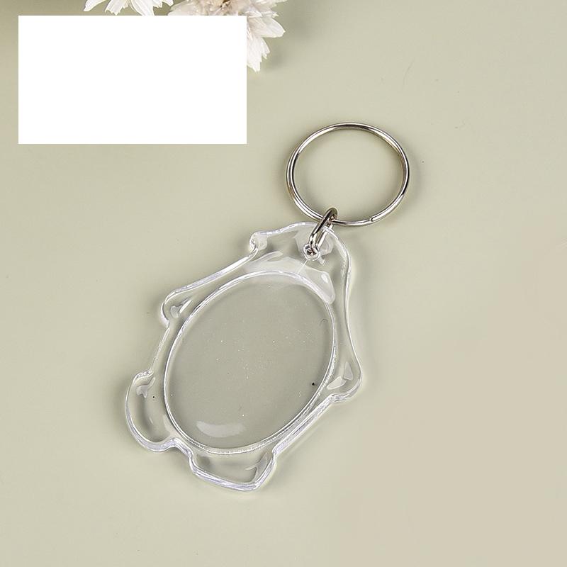 5/50Pcs Transparent Photo Frame Keychain Tassels Snap-In Custom Insert Photo Acrylic Blank Keyring Clear Blank Picture Pendant