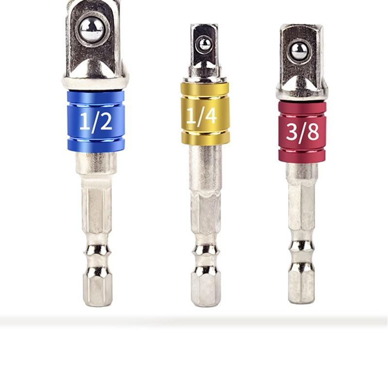 

3 шт. Отвертка Шестигранный хвостовик Быстросъемный Держатель бит для отвертки Удлинитель Адаптер для торцевых головок Аксессуары для электродрели синий