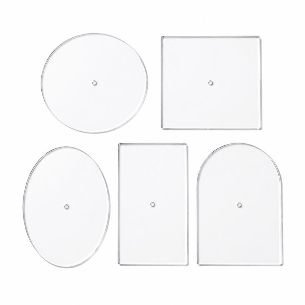 5 Pieces Acrylic Needlepoint Template Clear Tracing with Center Hole Transparent Stencil