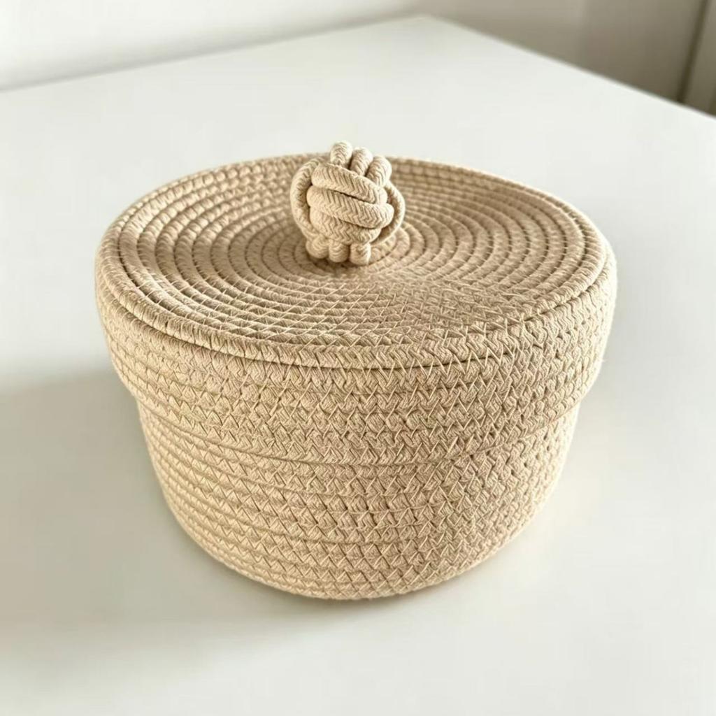 Cotton Rope Multifunctional Desktop Storage Basket Minimalist Organizer Box for Toys Keys Jewelry Home Storage