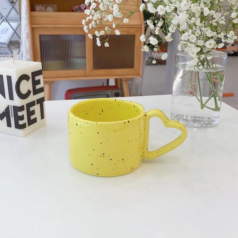 Shangqi Korean Heart Handle Ceramic Mug