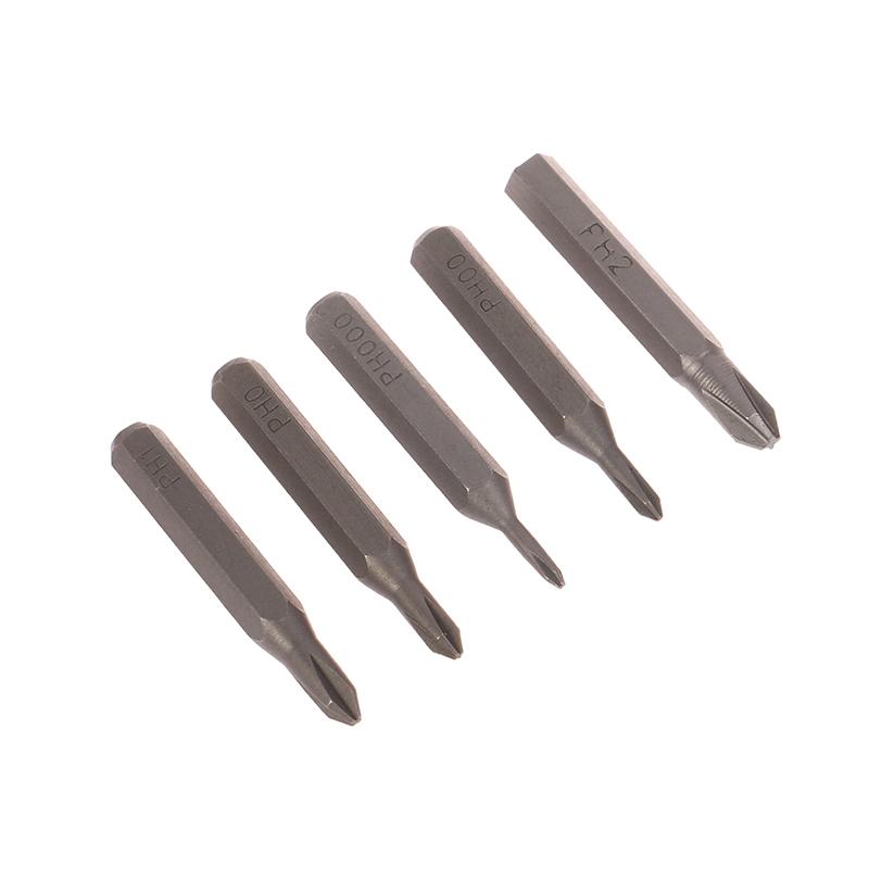 5Pcs Cross Screwdriver Bits Ph000 Ph00 Ph0 Ph1 Ph2 4Mm Hex Shank Screwdriver Set