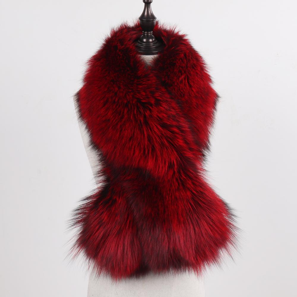 New Winter Lady Natural Luxury Real Fox Fur Scarf Shawl Full Pelt Warm Soft  Genuine Fox Fur Scarves Women Real Fur Muffler