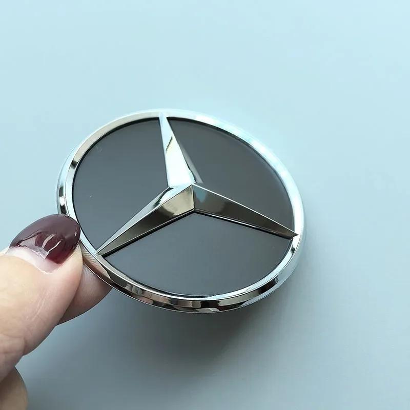 

Hot Car Sticker 52mm 57mm Black Solid 3D & Inside Mirror Star Badge Logo Car Emblem for Mercedes Benz Steering Wheel Center Cap steering wheel cap