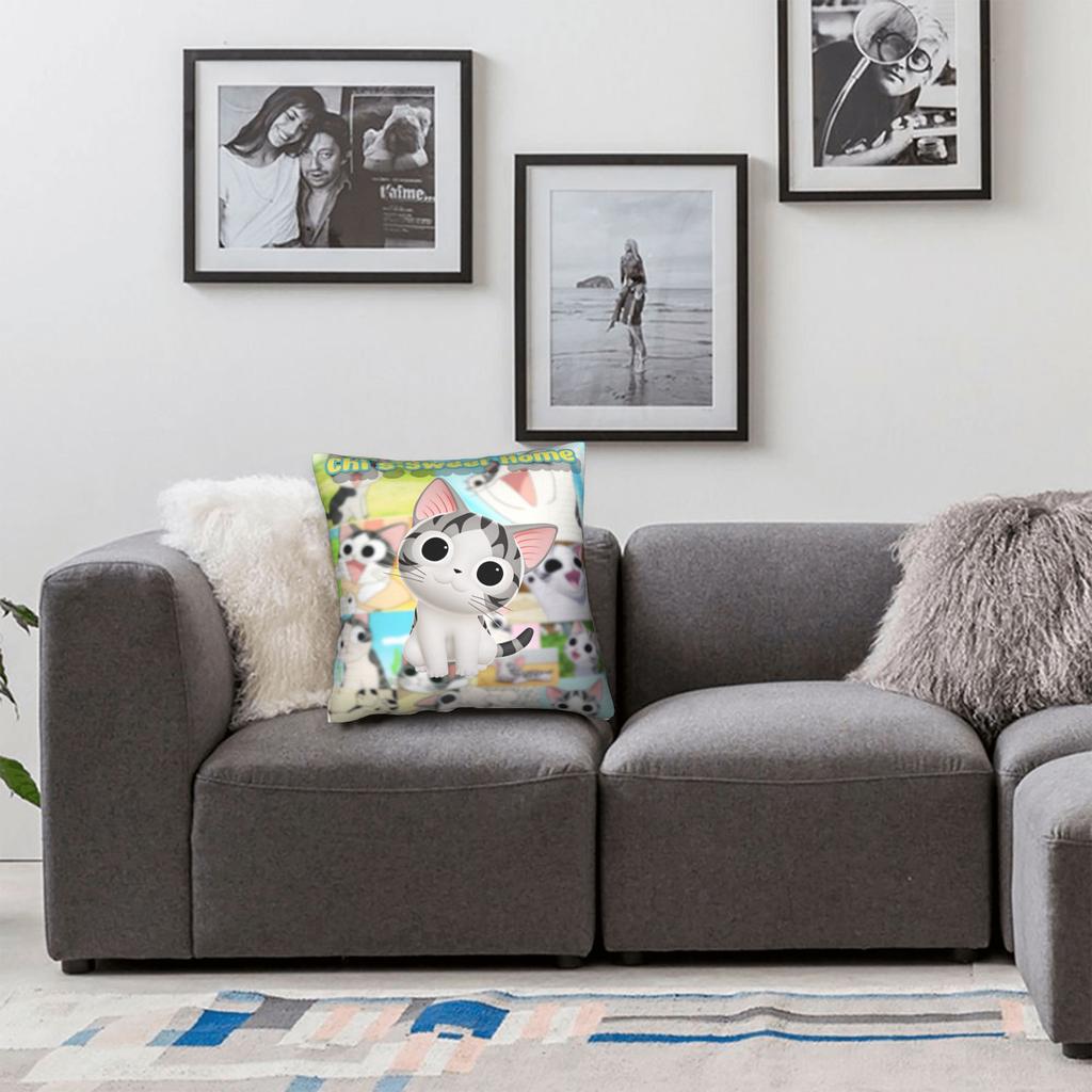 C-Chis S-Sweet H-Home Cat Pillowcases Morden Pillow Case For Living Room Chair Custom Pillow Cover