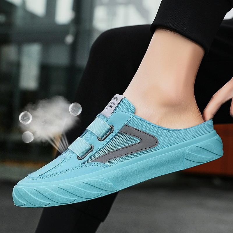 2025 Summer New Men's Breathable Thin Odor-Resistant Mesh Sports Casual White Sneakers Perforated Trendy Shoes