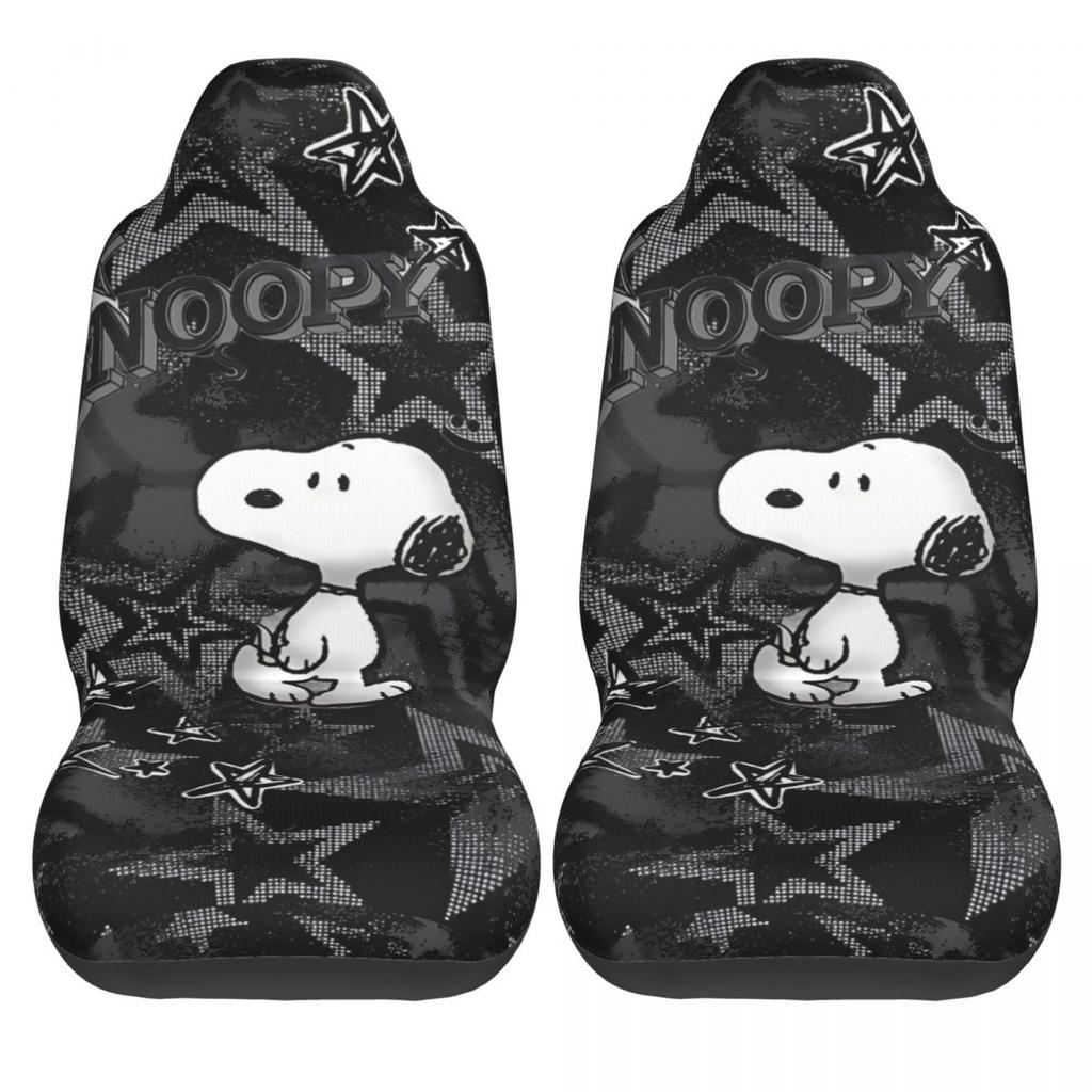 Snoopy's Leuke Honden Autostoelhoezen Voorstoelen 2 Stuks Auto Interieur Bescherming Universele Pasvorm Voor Vrachtwagens Bestelwagens Suv's Sedans