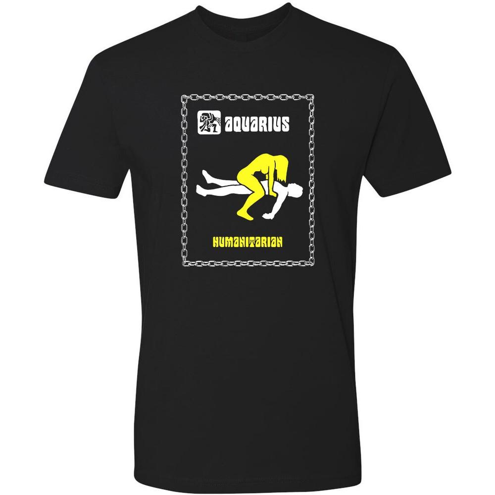Retro Novelty Tee T Shirt Erotic Astrology Zodiac Aquarius 70s Van Tattoo Unisex T-Shirt S