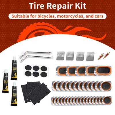 Bicycle Flat Tire Repair Kit Portable Tyre Repair Rubber Patch Glue Set Quick Dry MTB Road Bike Inner Tube Puncture Patch Tools