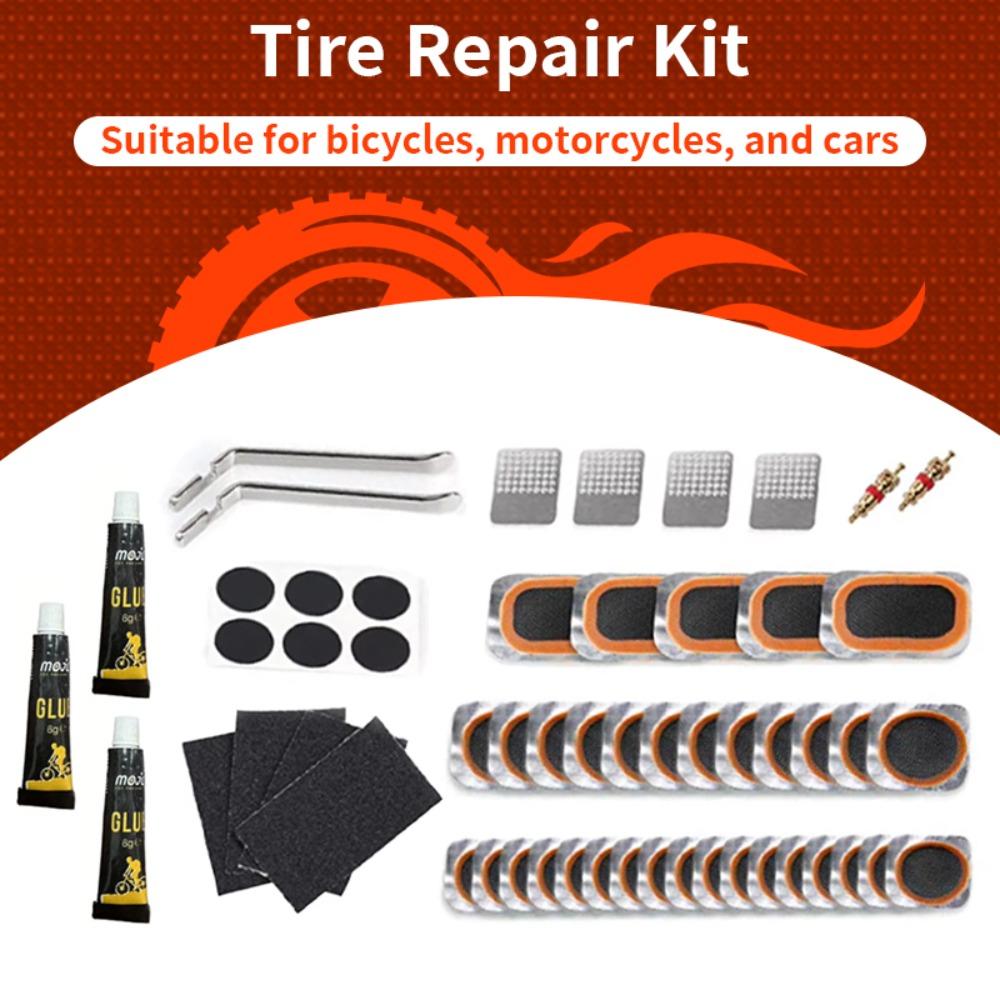 

Bicycle Flat Tire Repair Kit Portable Tyre Repair Rubber Patch Glue Set Quick Dry MTB Road Bike Inner Tube Puncture Patch Tools