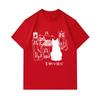 Men's 100% Cotton Crew Neck Short Sleeve T-Shirt, Cute Cat Art Pattern Casual Summer Tee, Comfortable Lightweight Daily Basic Tops for Cat Lovers
