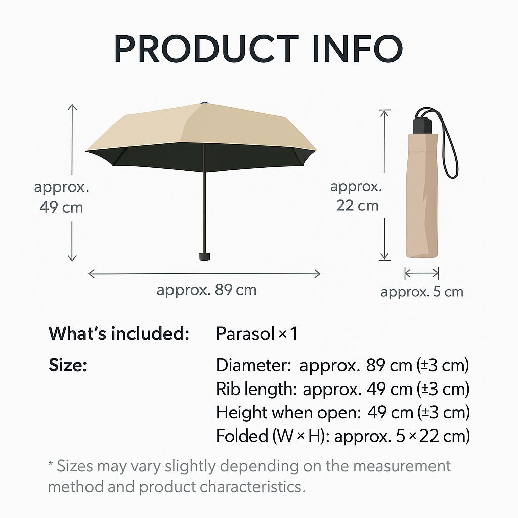 Daiso Легкий зонт от солнца и дождя с защитой от УФ-лучей