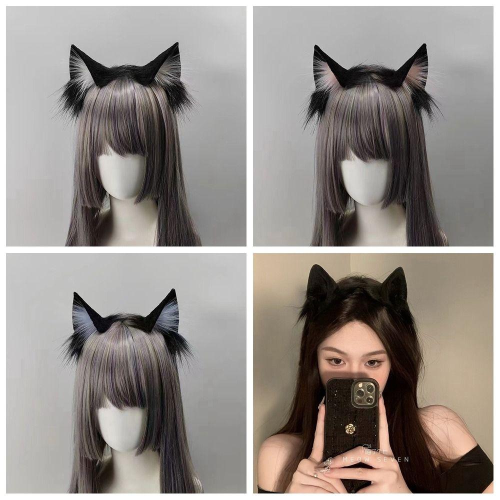 Animals Cosplay Headwear Lolita Plush Hair Band Sweet Cat Ears Headband  Female Hair Accessories