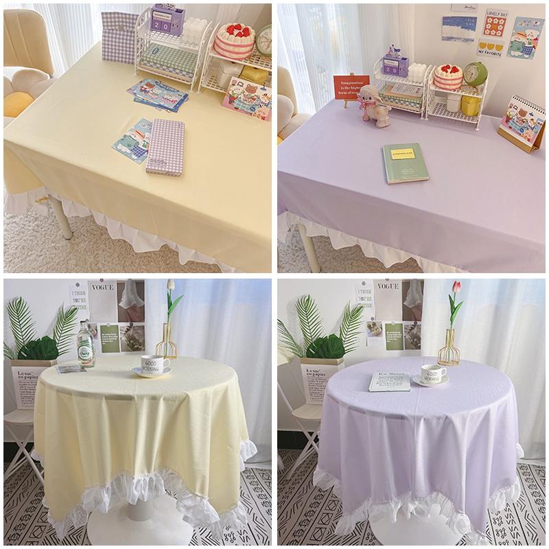 INS Tablecloth Soild Color Dining Table Cover Coffee Table Cloth Wedding Party Tablecloths Photo Prop Birthday Desk Decoration