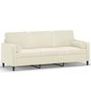 VidaXL Canapé 3 places avec oreillers décoratifs crème 180 cm velours, canapé, canapé de salon, canapé 3 places en velours, 3200899