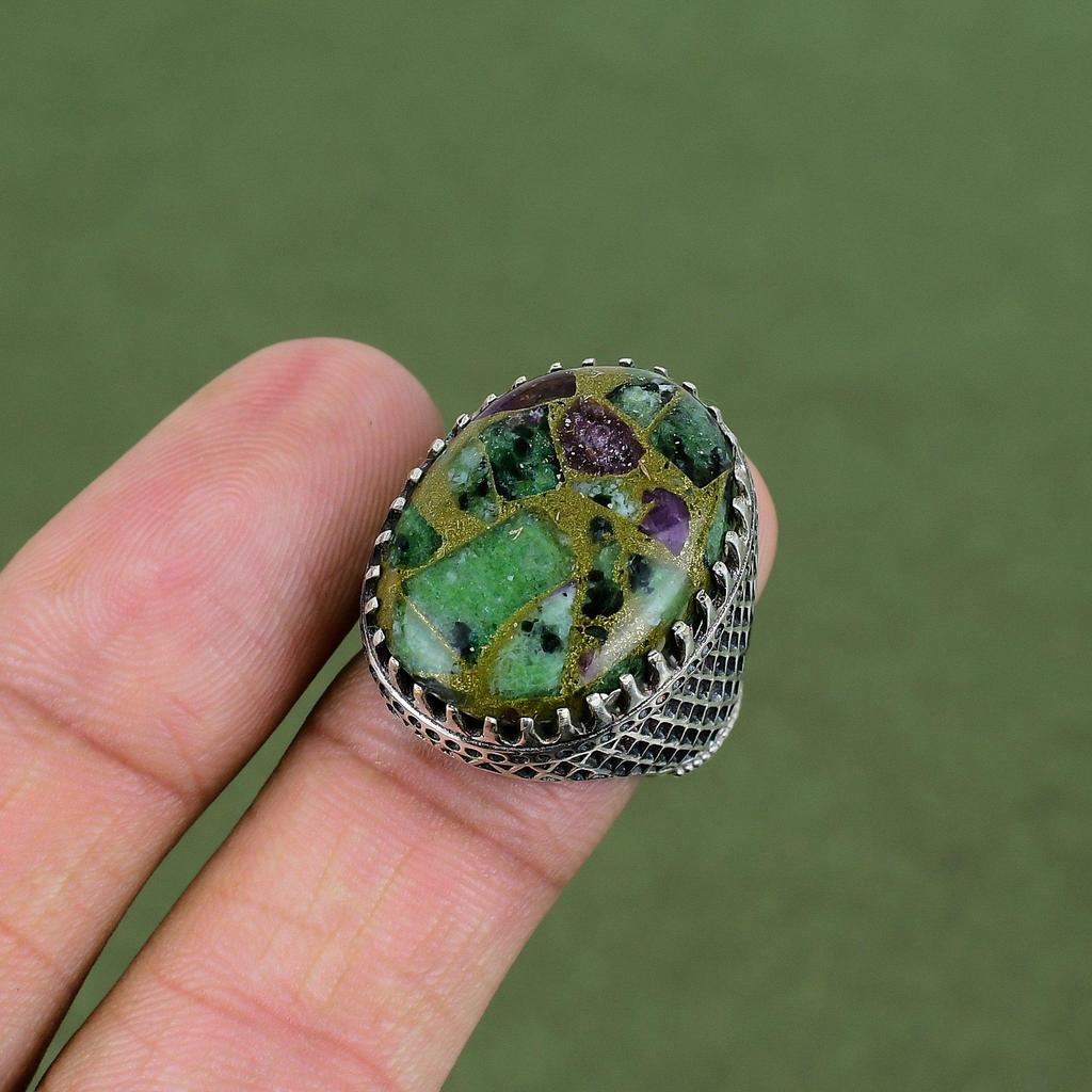 Copper Ruby Zoisite Ring 925 Sterling Silver Ring Dainty Jewelry Handmade Ring For Him Gemstone Rings Gifts For Women Available In Ring Size
