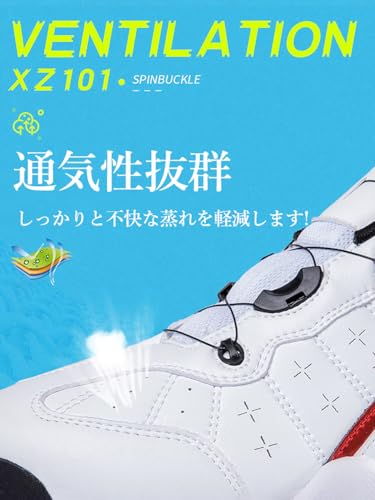 [mxcgzl] Spikeless Golf Shoes, Breathable, Dial-Type, Men's and Women's Sneakers, Leather Thick Sole, Lightweight, Durable, Comfortable, Non-Slip, Pro