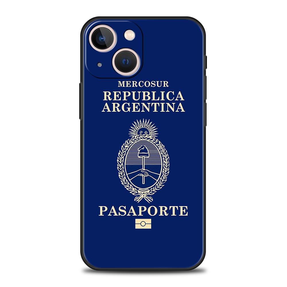 Algeria Russia Passport For iPhone 11 12 13 15 14 Pro Max Phone Case X XR XS 7 8 Plus SE 2020 Luxury Black Soft Cover Funda