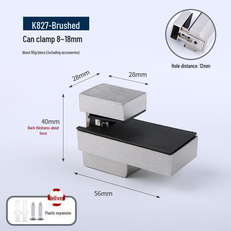 F-shaped Duckbill Glass Clamp for Bathroom/Kitchen 