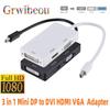 3 In 1 Mini Displayport DP Male To DVI HDMI VGA Audio Female Adapter Display Port Cable Converter For Computer Projector 4