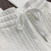 Women's Jacquard Wide-Leg High Waist White Pants - Spring/Autumn Casual Trousers