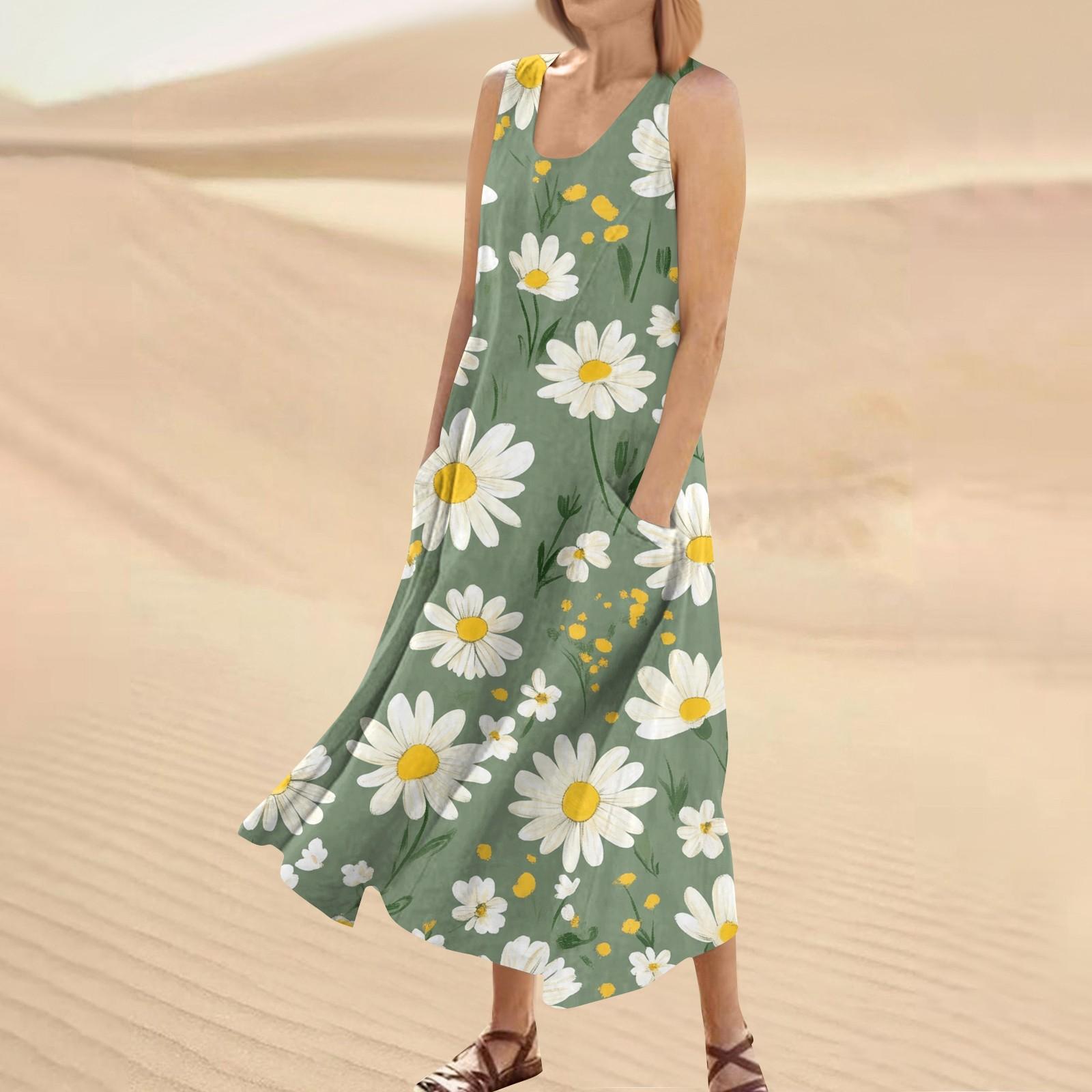 

Женское модное повседневное однотонное хлопковое льняное платье без рукавов с карманами XL