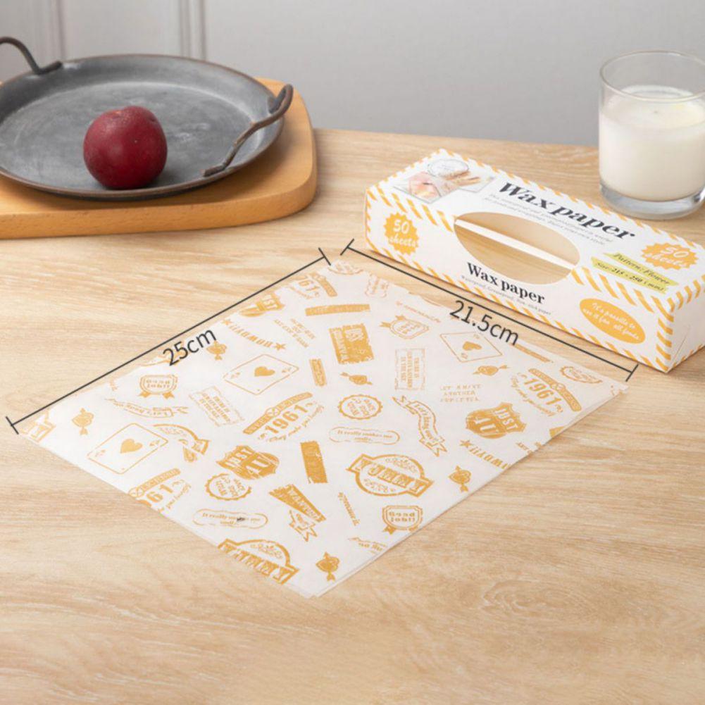 50 Blatt Lebensmittel Wachspapier Wasserdicht Ölfest Einwickelpapier 21,5*25cm