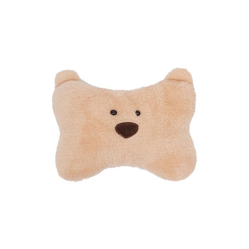 Cartoon Bear Headrest & Neck Pillow: Cute Plush Lumbar Support for Comfortable Car Rides