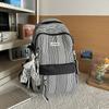 Schoolbag Female Japanese ins Small Fresh Junior High School High School Striped Backpack Light Casual College Student Backpack