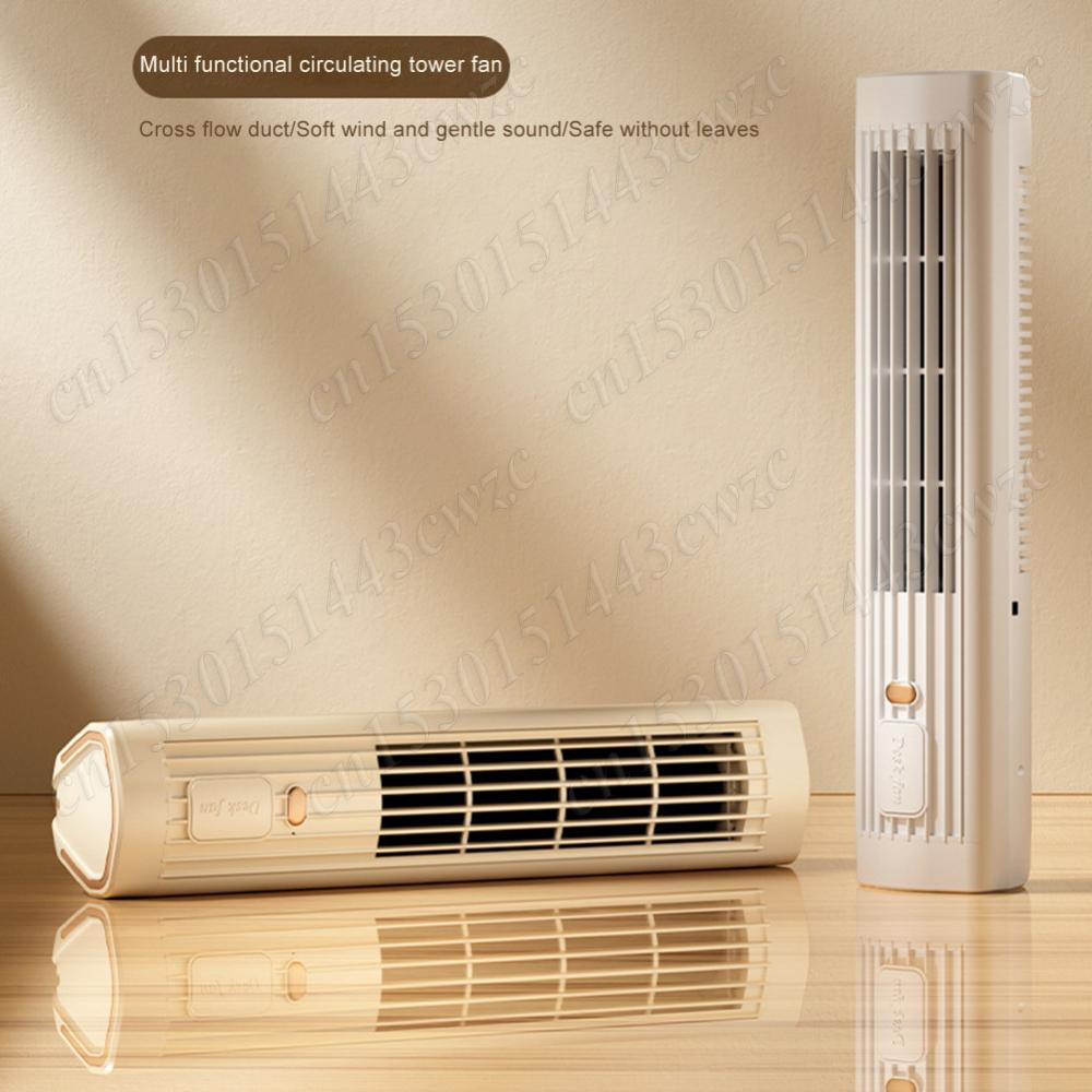 Standing Tower Fan Cooling Fan USB Rechargeable 3 Speed Desk Fan Electric Table Fan Portable Bladeless Fan Electric Table Fan