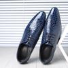 2025 Men's Pointed Leather Shoes - Shiny Stone Pattern, British Korean Style, Trendy Hairdresser Footwear.