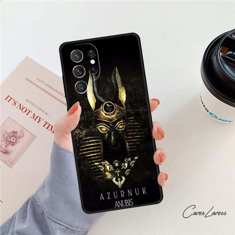 Anubis Ankh Egyptian God phone case For Samsung Galaxy S24 S25 S23 S22 Ultra Note 10 20 Plus S20 S21 FE Cover