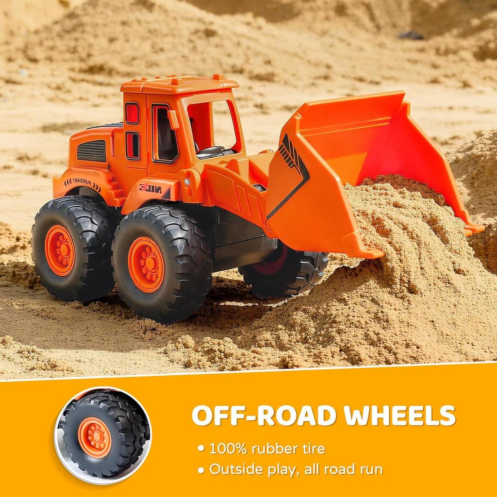 Construction Toys for Boys Kids Friction Powered Construction Truck Toys Car Vehicles Beach Sand Toys Excavator Gift for Girls