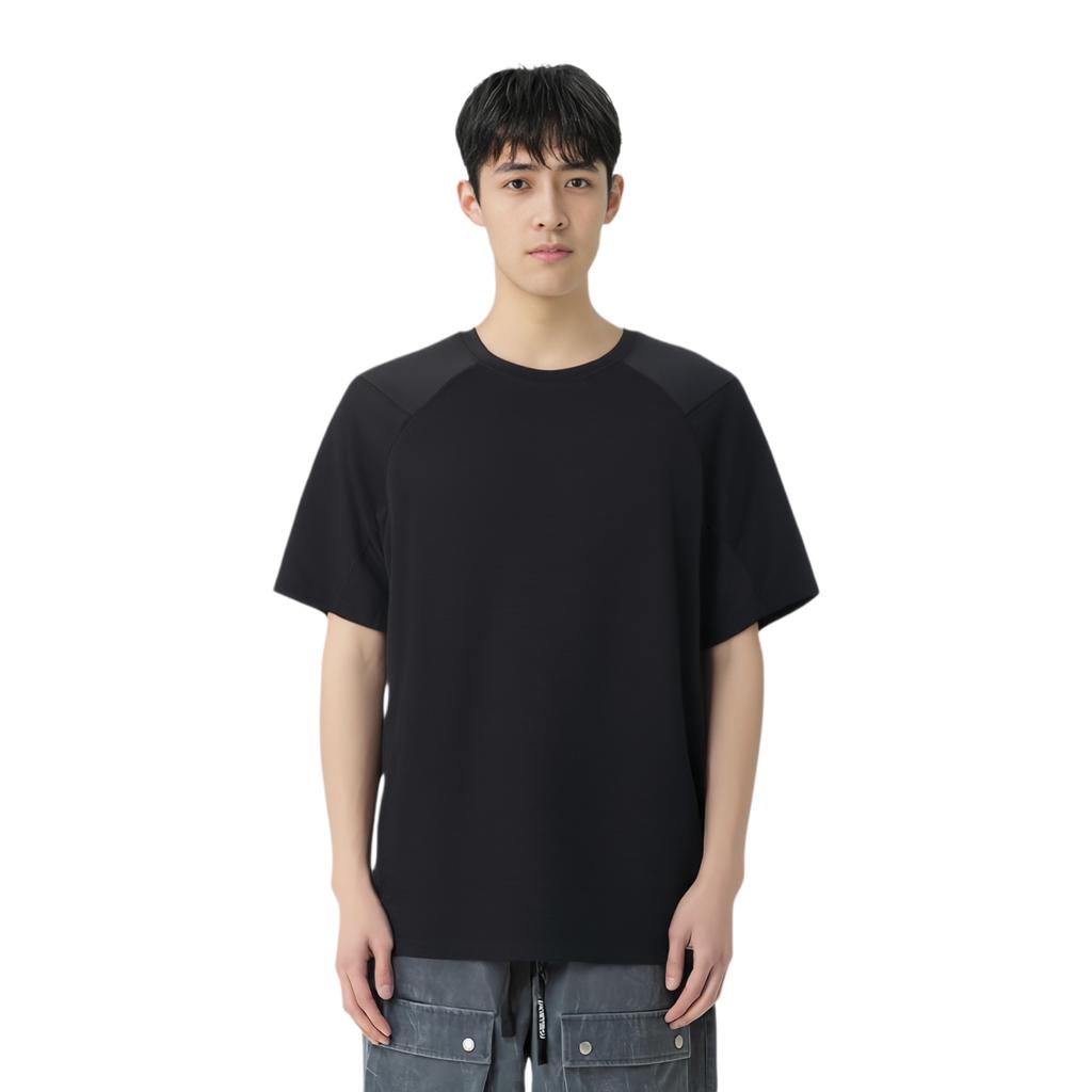 Anta Champion Outdoor Series Solid Color Round Neck Comfortable Moisture Wicking Versatile Short Sleeve T-Shirt Men T-Shirts Basic-Black 152520115-3