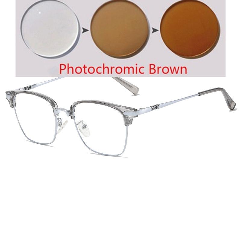0 -0.5 -0.75 To -6.0 Half Frame Square Prescription Glasses For The Nearsighted Anti Blue Rays Presbyopic Glasses +0.5 To +4.0