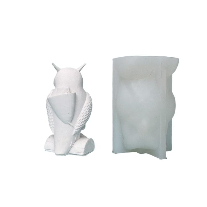 1pcs Owl Silicone Candle Molds 3D Animal Soap Plaster Resin Crafts Casting Mold DIY Handmade Owl Chocolate Ice Cake Baking Tools