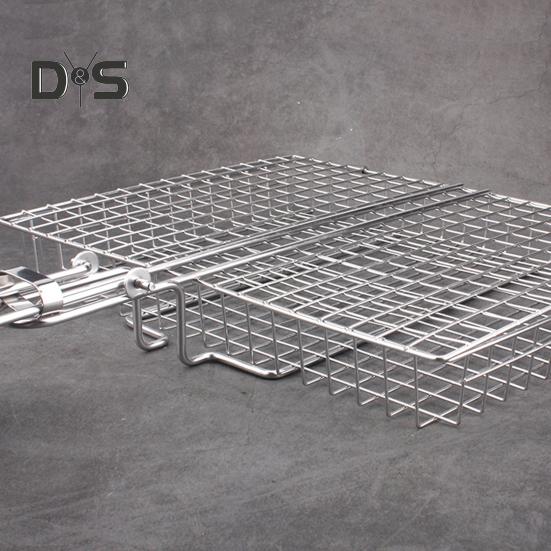 Koszyk do grillowania ryb i warzyw ze stali nierdzewnej, przenośny składany grill, stojak do grillowania na kempingu, do ryb i warzyw, krewetek