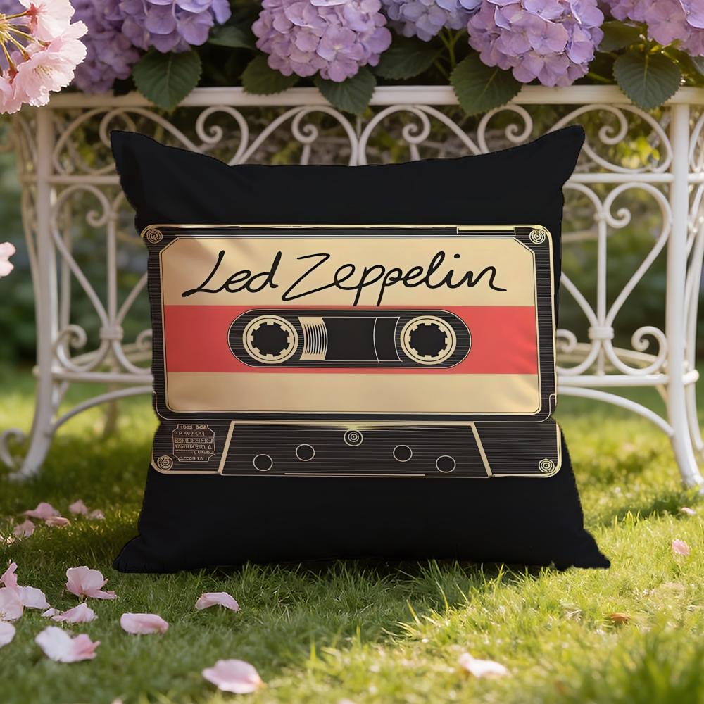 Music Tape Print Cushion Cover Home & Car Dual-Scene Pillow Cover: Reversible for Premium Comfort
