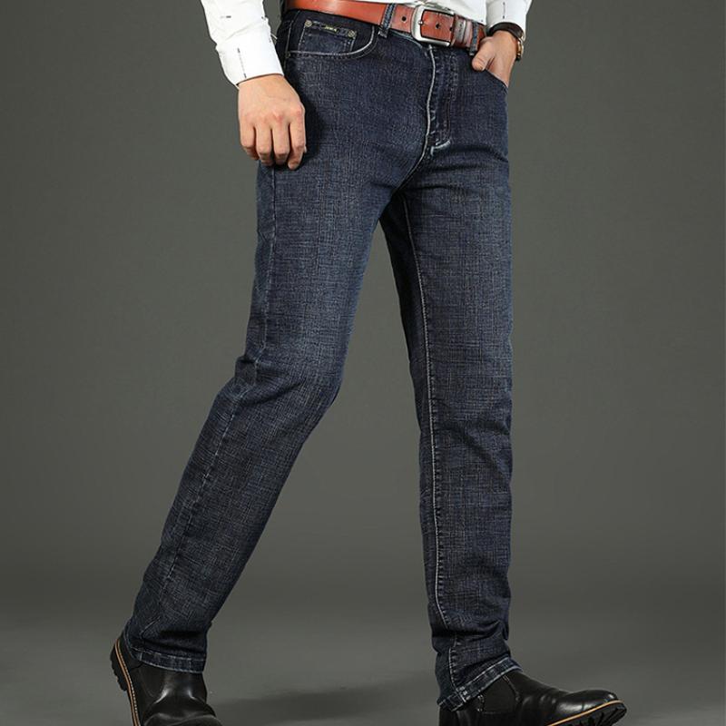 Men 'S Thin Jeans 2021 Summer New Style Business Casual Slim Fit Elastic Classic Style Trousers Sky Blue Pants Male Size28 -