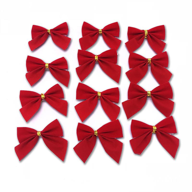 50/100 Stück rote Schleifen, Weihnachtsschmuck, Weihnachtsbaumschleifen für Heimdekoration, Weihnachten, Neujahr 2025, Weihnachtsmanngeschenk, Hochzeitsdekoration