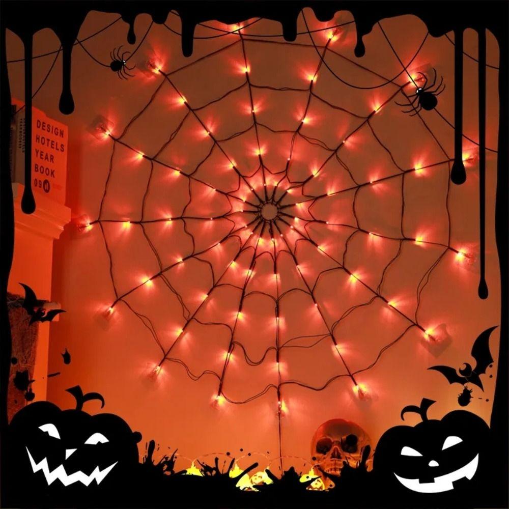 Creative Spider Web Light Funny Atmosphere Light Halloween LED Light String  Prop Layout