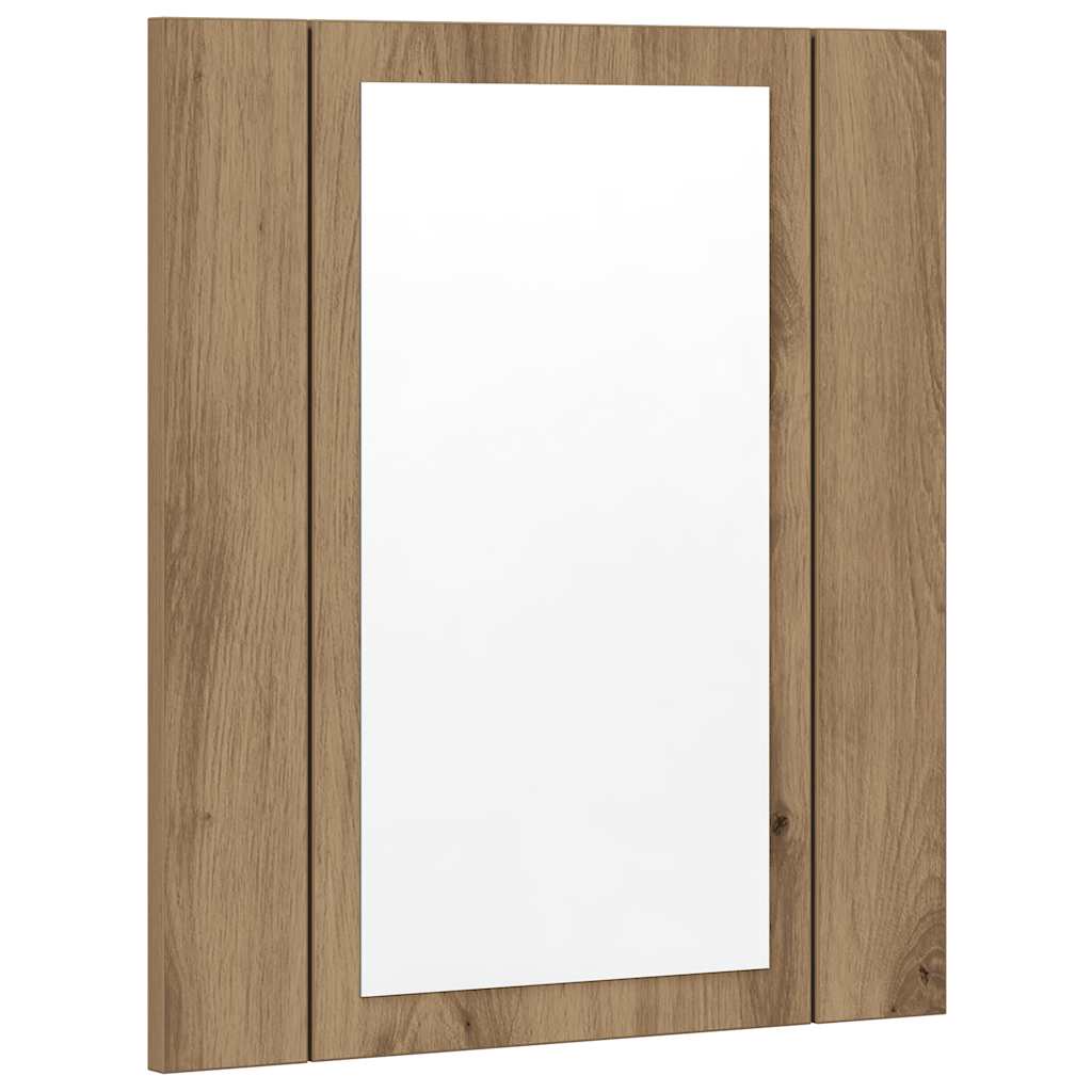Vidaxl Szafka Łazienkowa Z Lustrem I Led, Dąb Artisan, 40X12X45 Cm